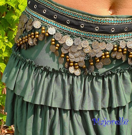 Buildans tribal heupsjaal met stroken groen