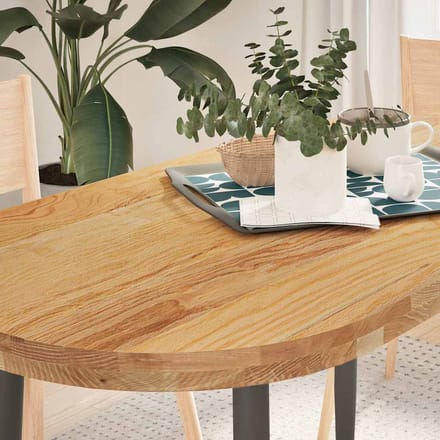 vidaXL Tafelblad 120x60x4 cm ovaal massief eikenhout lichtbruin