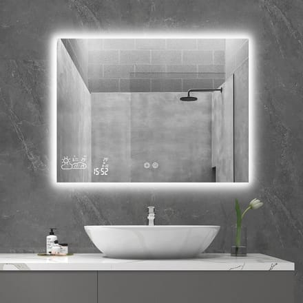 Badkamerspiegel met LED-verlichting en Spiegelverwarming - 80 x 60 cm