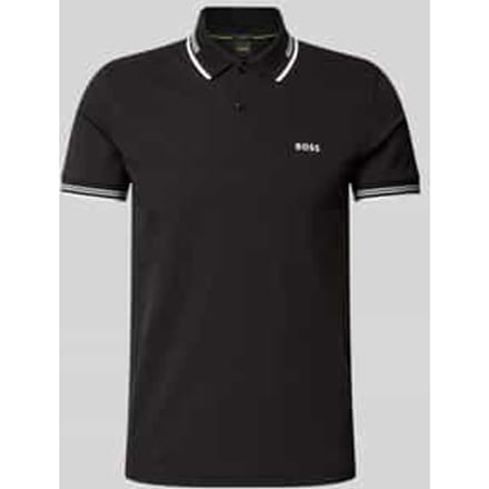 Slim fit poloshirt met labelprint, model 'Paul'