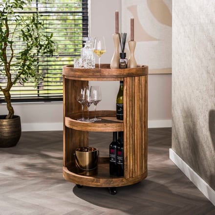 Fraaai - Sedona wijntrolley - mangohout