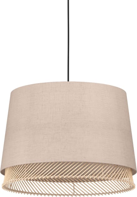 EGLO Tabley Hanglamp - E27 - Ø 38 cm - Natuur|Bruin|Zwart - Textiel
