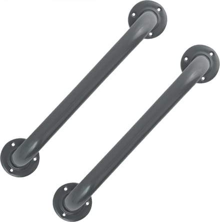 MSV Badkamer/douche wand/muur handgreep - 2x - rvs metaal - grijs - 30 cm - Extra houvast beugel
