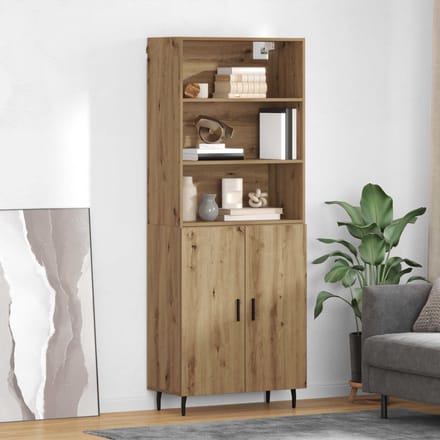 vidaXL - Highboard - 2 - st - Artisan - Eiken - 69,5 - x - 32,5 - x - 180 - cm - Bewerkt - hout
