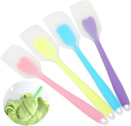 Set van 4 Siliconen Deegschrapers, Hittebestendig voor Bakken, Koken en Keukenaccessoires