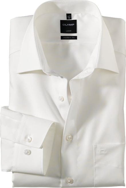 OLYMP Luxor modern fit overhemd - mouwlengte 7 - beige - Strijkvrij - Boordmaat: 40 (EU maat: M)