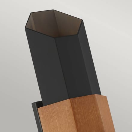 Quoizel LED Wand Buitenlamp Chasm | 9.5W 3000K 830 | IP44 | Dimbaar | Matte Black (with painted wood effect strap)