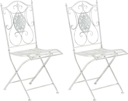 CLP Sibell Set van 2 tuinstoelen - Opvouwbaar antiek/wit