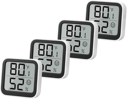 Mini Hygrometer en Kamertemperatuurmeter met Gezichtssymbool - Luchtvochtigheidsmeter voor Binnen