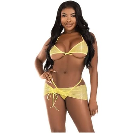 Leg Avenue - Mesh Top, G-String & Sarong