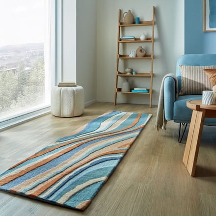 Flycarpets Loper Abstract Flow Wollen Loper Vloerkleed 67x200 cm