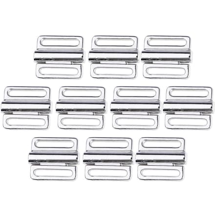 10 sets BIKINI CLIPS Haak- en drukknoop Metalen band BH-sluiting Badmode 9,5 mm 9.5mm white