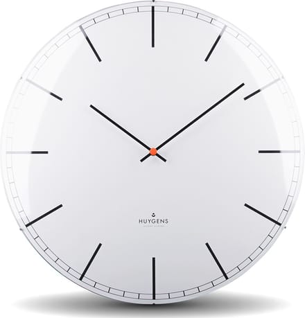 Huygens - Dome45 Index - Wit - Wandklok - Stil - Quartz uurwerk