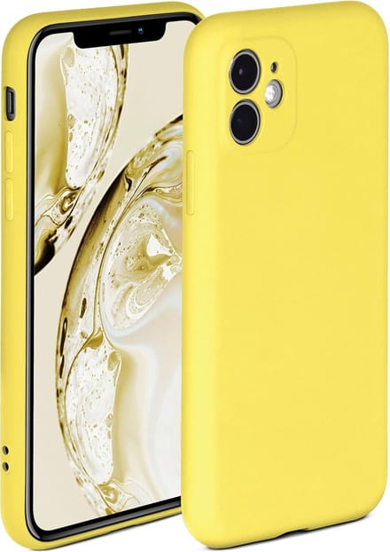 Solid hoesje Soft Touch Liquid Silicone Flexible TPU Cover [Camera all-round bescherming] - Geschikt voor: iPhone 11 Pro Max - Geel