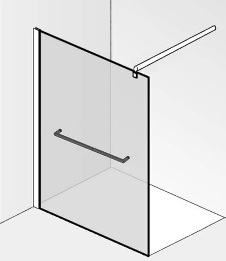 Saqu Modulo Inloopdouche - 100x210 cm - Veiligheidsglas - Inclusief Handdoekhouder - Mat Wit