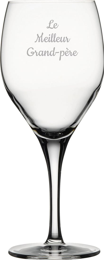 Witte wijnglas gegraveerd - 34cl - Le Meilleur Grand-père