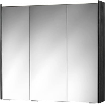 Badkamer Spiegelkast met LED Verlichting 80 cm Breed - Houten Decor Donker