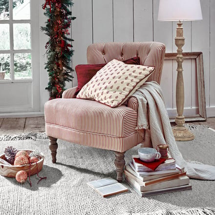 LOBERON Fauteuil Amuran roestrood/wit