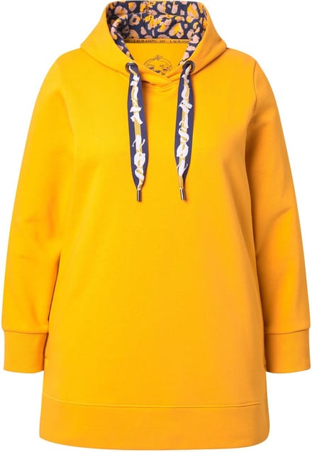 Laurasøn - Dames - Lang sweatshirt capuchon lange mouw OEKO-TEX - Currygeel - Maat 44+