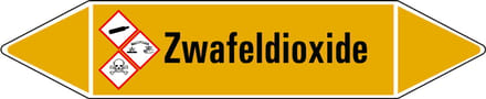 Zwaveldioxide leidingmarkering op vel 126 x 26 mm - 5 per vel