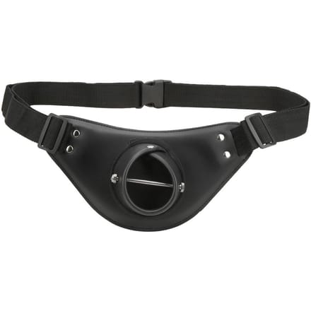 Verstelbare en draaibare hengelhouder van zwart PU-leer voor het vissen. Professioneel accessoire voor vissers. black