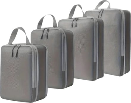 Nivard Koffer Organizer Set - Packing Cubes - Compressie - Travel - Compression - Set - Grijs