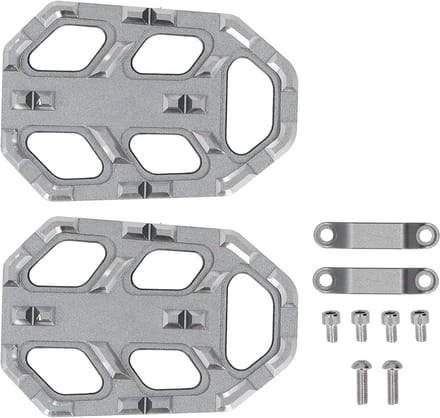 Motorfiets Voetsteunen - Treeplanken Pedaal - Veilig Rijden - Antislip Oppervlak - 85 x 58 mm - Titanium