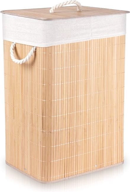 Wasmand Bamboe Beige 70 l - Opbergmand - Mand - Wassorteerder