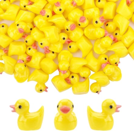 20 stuks mini eenden van hars, kleine eenden, schattig, miniatuur hars-eenden, kleine gele eend, klein eend speelgoed, voor decoratieve pot, micro-landschappen en doe-het-zelf