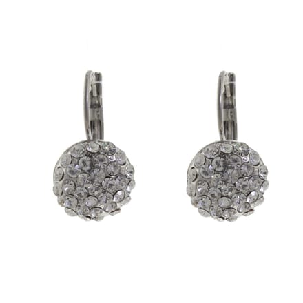 Behave - Oorbellen dames - zilverkleur - kristal - elegant - 2,5 cm