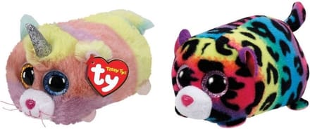 Ty - Knuffel - Teeny Ty's - Heather Cat & Jelly Leopard