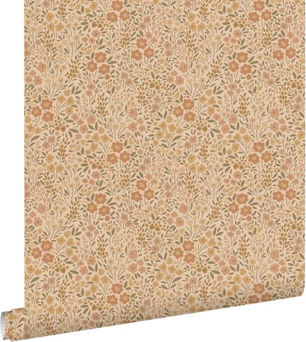 ESTAhome behang bloemetjes okergeel - 50 x 900 cm - 131459