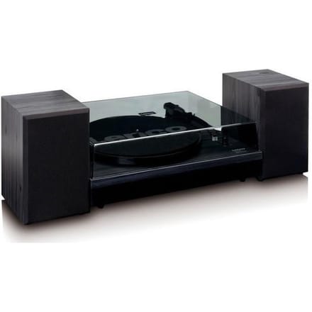Lenco LS-300WD - Record Player with Bluetooth® and two separate speakers - Black - Platenspeler Zwart
