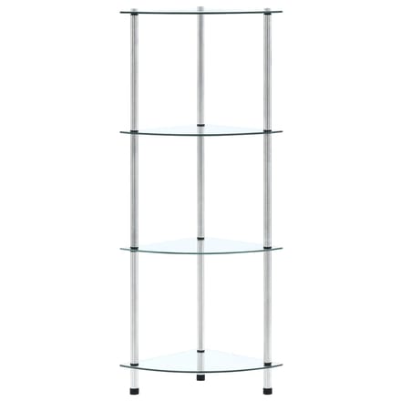 vidaXL - Kastje - 4-laags - 30x30x100 - cm - gehard - glas - transparant