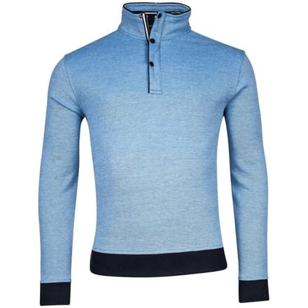 Baileys Trui Half Zip Two-Tone Oxford Doubleface Jacquard Interlock Bright Cobalt / male