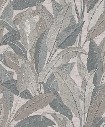 Dutch Wallcoverings - Vliesbehang - Renaissance - Leaves Grey - RE521054
