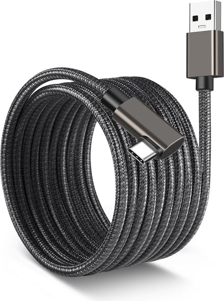 NÖRDIC VR Link kabel - USB-C naar USB - USB3.2 Gen1 -Geschikt voor Oculus Quest 2 VR bril - 5m - Zwart