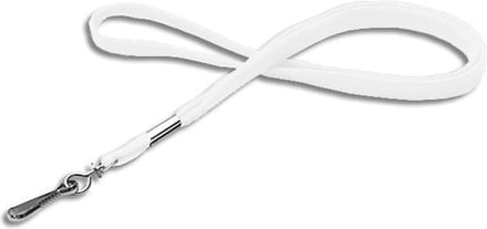 Keycord wit 90 cm musketonhaak 25 stuks
