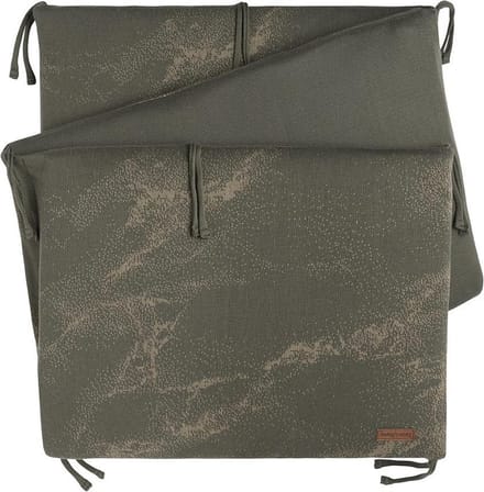 Baby's Only Gebreide bedbumper - Bedomrander - Bedomranding baby Marble - Khaki/Olive - 180x40 cm