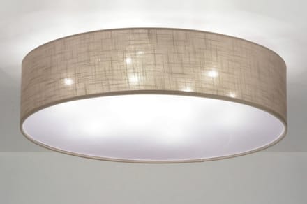 Lumidora Plafondlamp 71764 - Plafonniere - ARLES - 9 Lichts - E27 - Bruin - Taupe - Textiel - ⌀ 70 cm