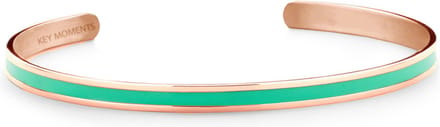 Key Moments 8KM-B00546 Stalen Open Bangle - One-size (60 x 50 x 4 mm) - Rosékleur / Mint