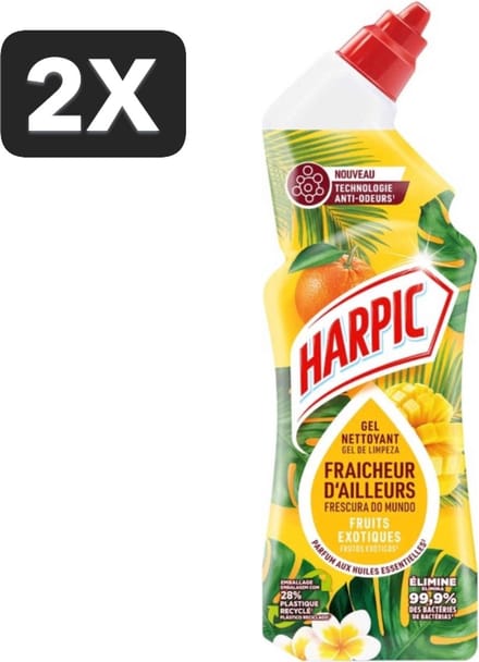 2 x Harpic - Toiletreiniger - Gel - Exotisch Fruit Parfum - 750 ml