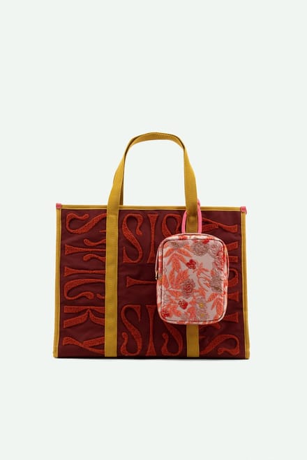 Sticky SIS - shopper + bloemen knoop tas