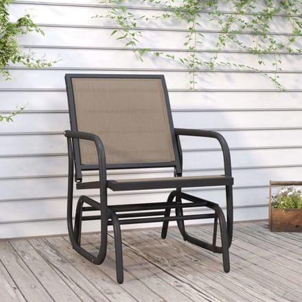 vidaXL - Schuifstoel - voor - tuin - 61x76x87 - cm - textileen - staal - bruin