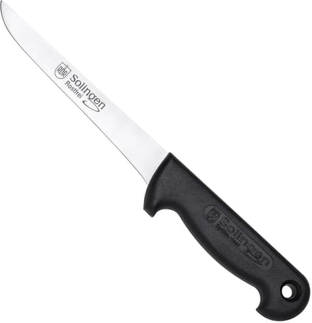 RÖR Solingen Uitbeenmes – RVS – Lemmet 15 cm – Heft Kunststof Zwart