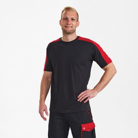 Engel Galaxy T-shirt 9810-141 - Anthracite Grey / Tomato Red - 5XL
