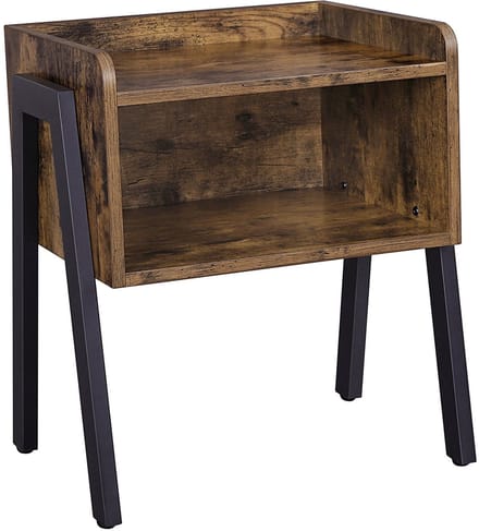Nachtkastje - Industrieel design - Rustiek bruin met zwart
