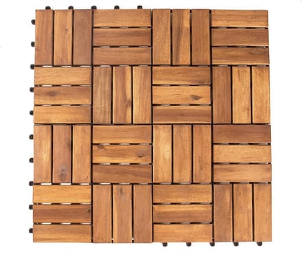 Hout terrastegels / set van 9x 30x30 Dikte 2.4 cm / voor buiten & binnen /