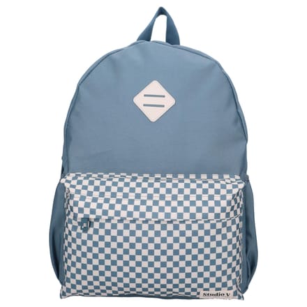 Studio V Double Check - Rugzak - Gevoerd - 13,6 liter - 39 x 29 x 12 cm - Geruit - Blauw