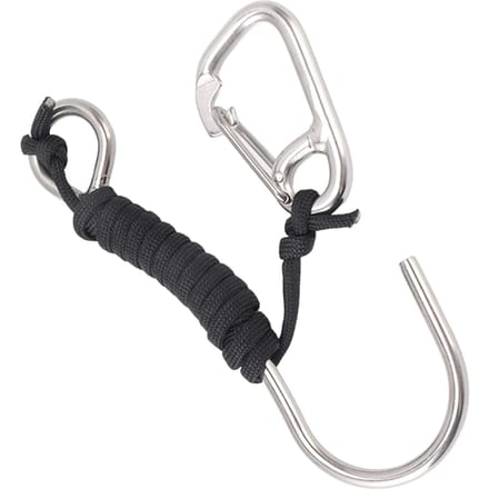 Duiken RVS Enkele Haak Duiken Rifhaak met Lanyard Snelkoppelgesp zwart